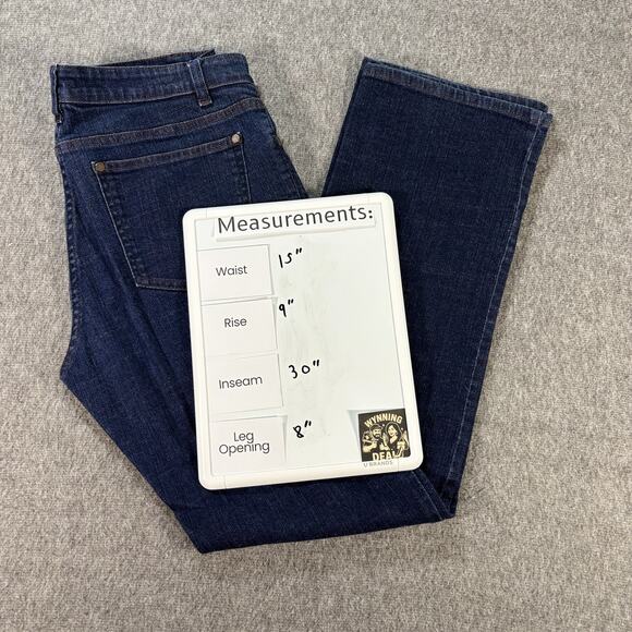 Eileen Fisher Jeans‎ Womens Small Blue Straight Leg Denim Made Portugal 5 Pocket - Picture 5 of 5